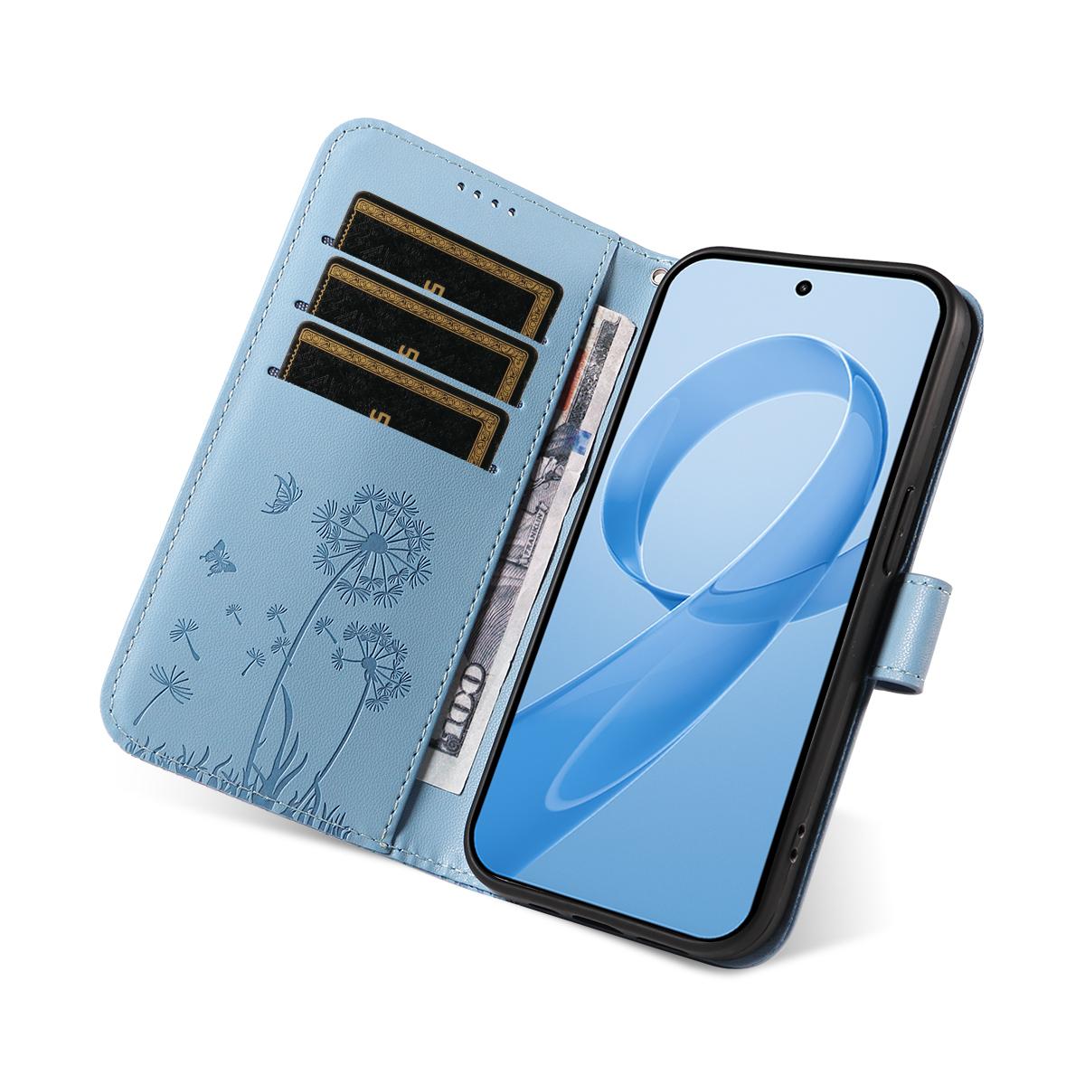 For Redmi K90 Pro Max/Poco F8 Ultra Dandelion Embossed Pattern Flip Leather Phone Case(Sky Blue)