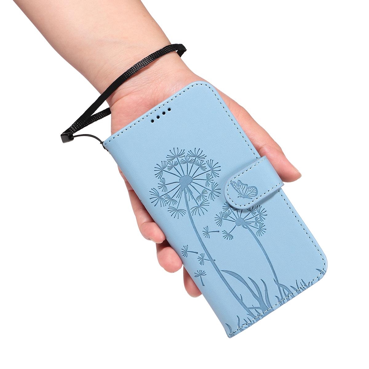 For Redmi K90 Pro Max/Poco F8 Ultra Dandelion Embossed Pattern Flip Leather Phone Case(Sky Blue)
