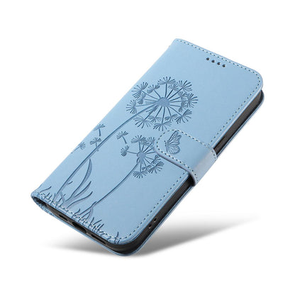 For Redmi K90 Pro Max/Poco F8 Ultra Dandelion Embossed Pattern Flip Leather Phone Case(Sky Blue)