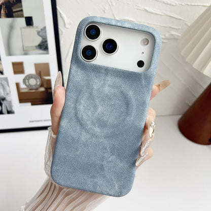 For iPhone 18 Pro Denim MagSafe Magnetic PC + PU Phone Case - Light Blue - EDA007725821C