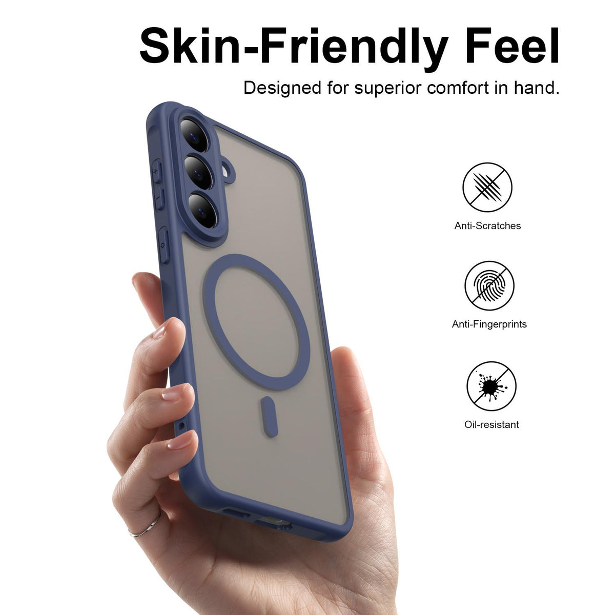 For Galaxy S26 FE 5G Fan Dun Series TPU Hybrid PC Frosted Magsafe Phone Case - Blue - EDA007729011B
