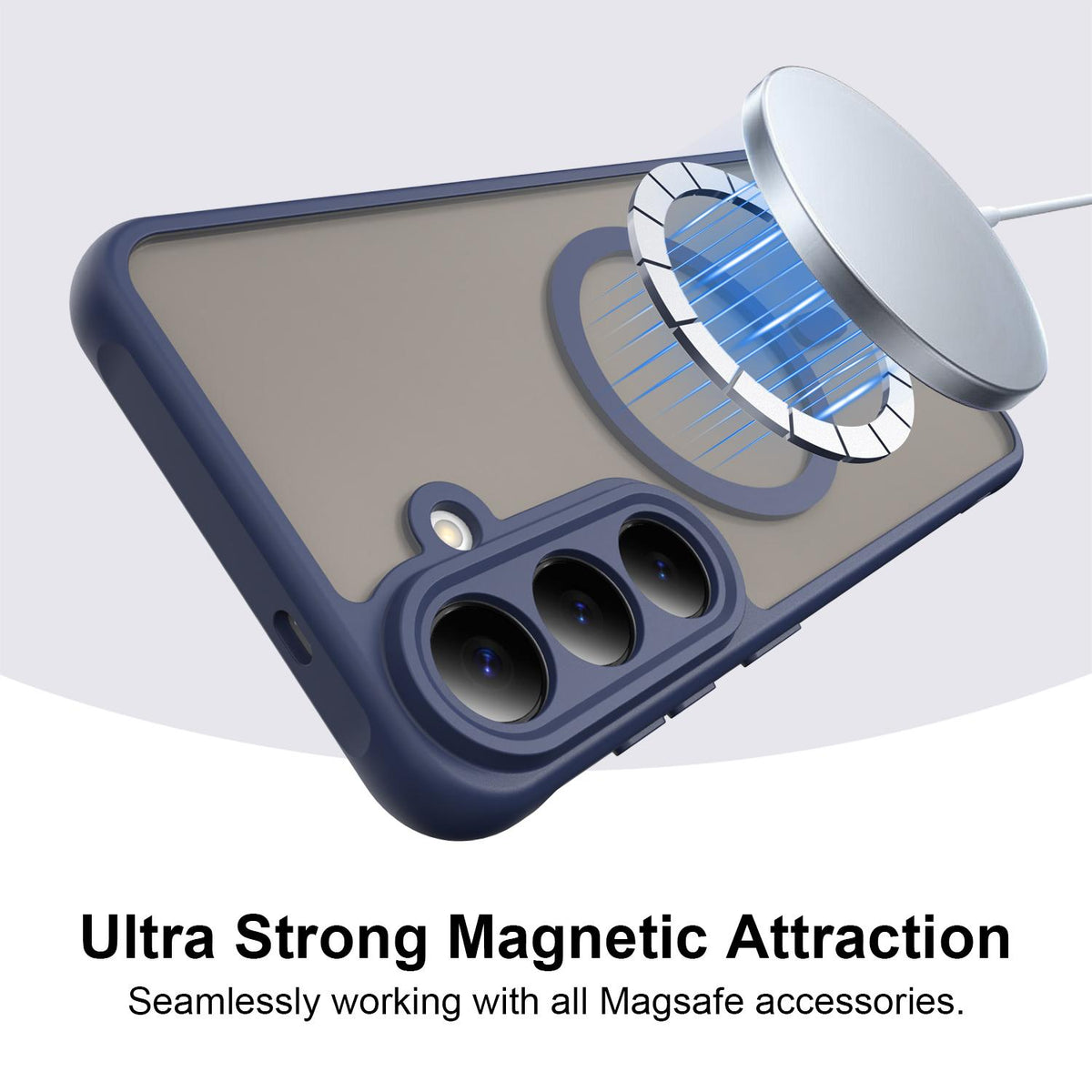 For Galaxy S26 FE 5G Fan Dun Series TPU Hybrid PC Frosted Magsafe Phone Case - Blue - EDA007729011B