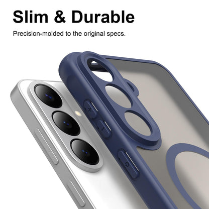For Galaxy S26 FE 5G Fan Dun Series TPU Hybrid PC Frosted Magsafe Phone Case - Blue - EDA007729011B