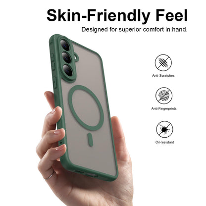 For Galaxy S26 FE 5G Fan Dun Series TPU Hybrid PC Frosted Magsafe Phone Case - Green - EDA007729011C