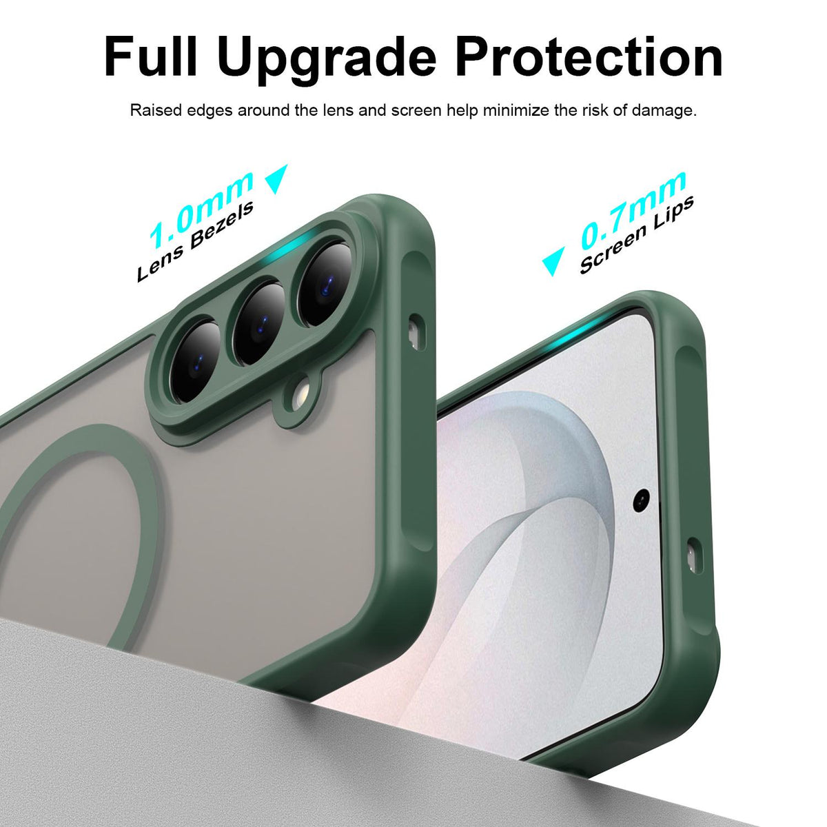For Galaxy S26 FE 5G Fan Dun Series TPU Hybrid PC Frosted Magsafe Phone Case - Green - EDA007729011C