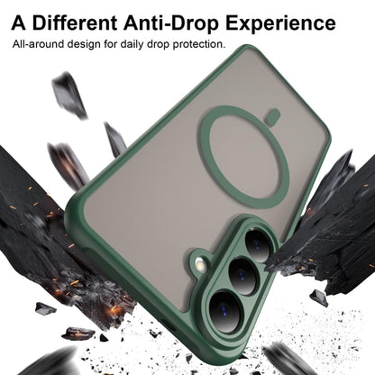 For Galaxy S26 FE 5G Fan Dun Series TPU Hybrid PC Frosted Magsafe Phone Case - Green - EDA007729011C