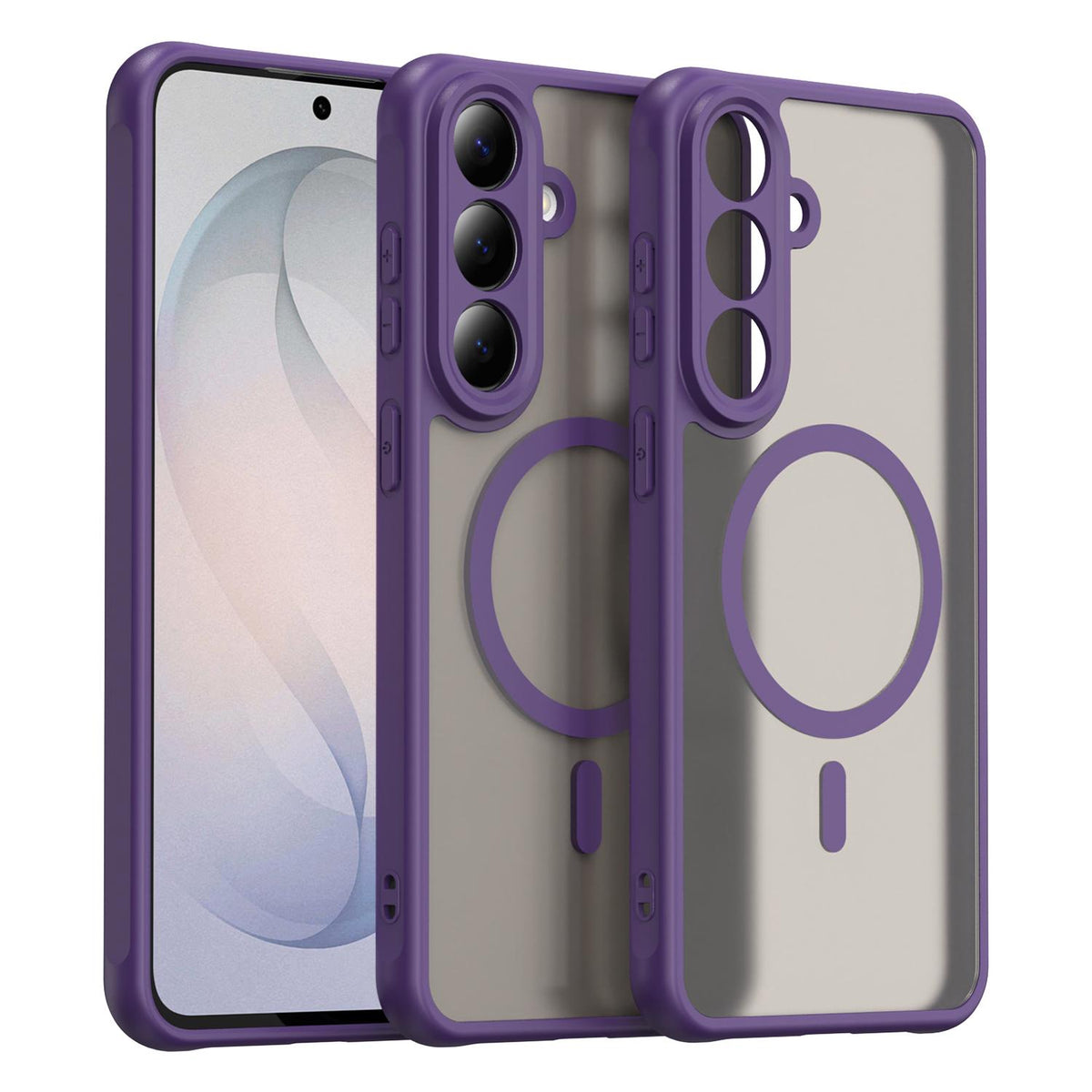 For Galaxy S26 FE 5G Fan Dun Series TPU Hybrid PC Frosted Magsafe Phone Case - Purple - EDA007729011D