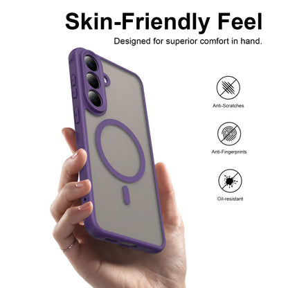 For Galaxy S26 FE 5G Fan Dun Series TPU Hybrid PC Frosted Magsafe Phone Case - Purple - EDA007729011D
