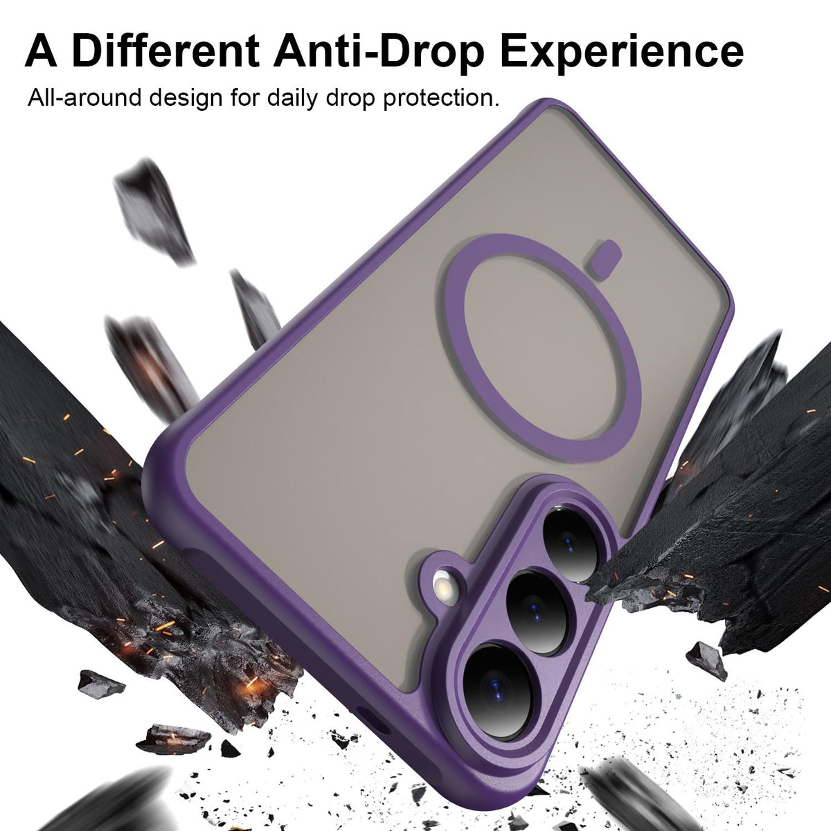 For Galaxy S26 FE 5G Fan Dun Series TPU Hybrid PC Frosted Magsafe Phone Case - Purple - EDA007729011D