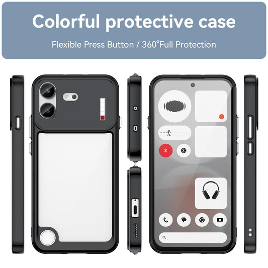 For Nothing Phone 4b Colorful Series Acrylic Hybrid TPU Phone Case(Black)