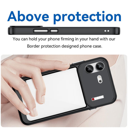 For Nothing Phone 4b Colorful Series Acrylic Hybrid TPU Phone Case(Black)