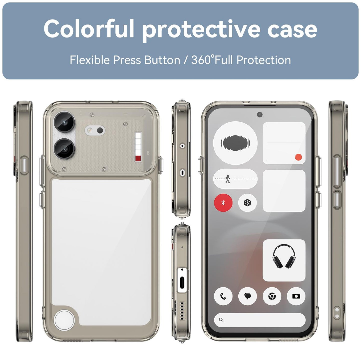 For Nothing Phone 4b Colorful Series Acrylic Hybrid TPU Phone Case(Transparent Grey)