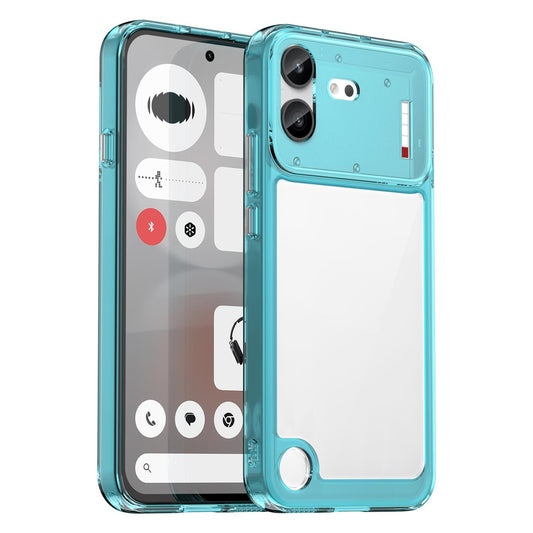 For Nothing Phone 4b Colorful Series Acrylic Hybrid TPU Phone Case(Transparent Blue)