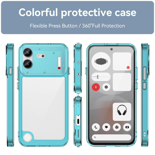 For Nothing Phone 4b Colorful Series Acrylic Hybrid TPU Phone Case(Transparent Blue)