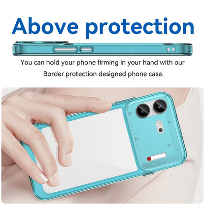 For Nothing Phone 4b Colorful Series Acrylic Hybrid TPU Phone Case(Transparent Blue)