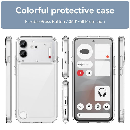 For Nothing Phone 4b Colorful Series Acrylic Hybrid TPU Phone Case(Transparent)