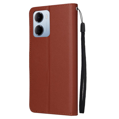 For Redmi 15a 5G 3-Card Slots Multifunctional Leather Phone Case - Brown - EDA007752813A
