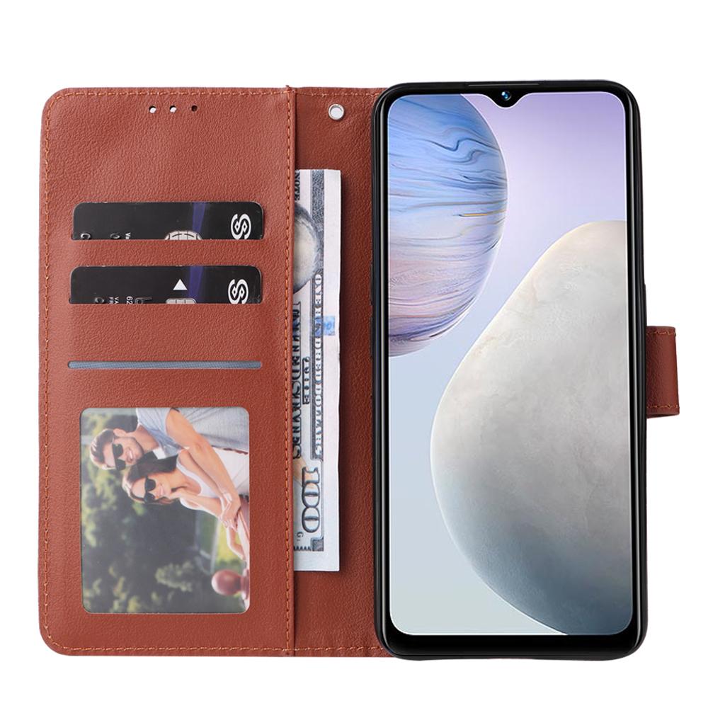 For Redmi 15a 5G 3-Card Slots Multifunctional Leather Phone Case - Brown - EDA007752813A