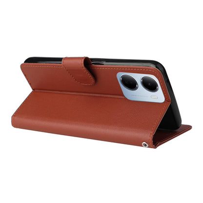 For Redmi 15a 5G 3-Card Slots Multifunctional Leather Phone Case - Brown - EDA007752813A
