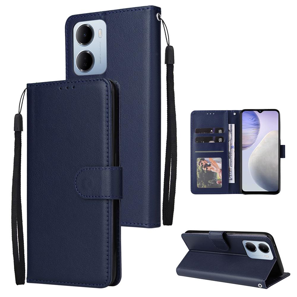 For Redmi 15a 5G 3-Card Slots Multifunctional Leather Phone Case - Navy Blue - EDA007752813B