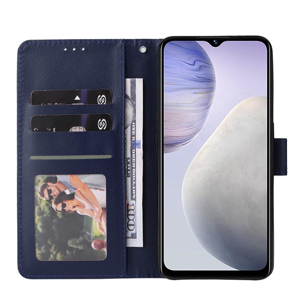 For Redmi 15a 5G 3-Card Slots Multifunctional Leather Phone Case - Navy Blue - EDA007752813B