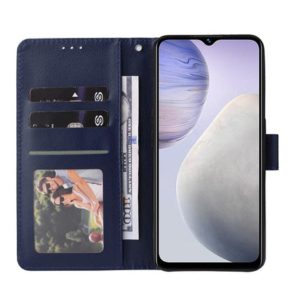 For Redmi 15a 5G 3-Card Slots Multifunctional Leather Phone Case - Navy Blue - EDA007752813B