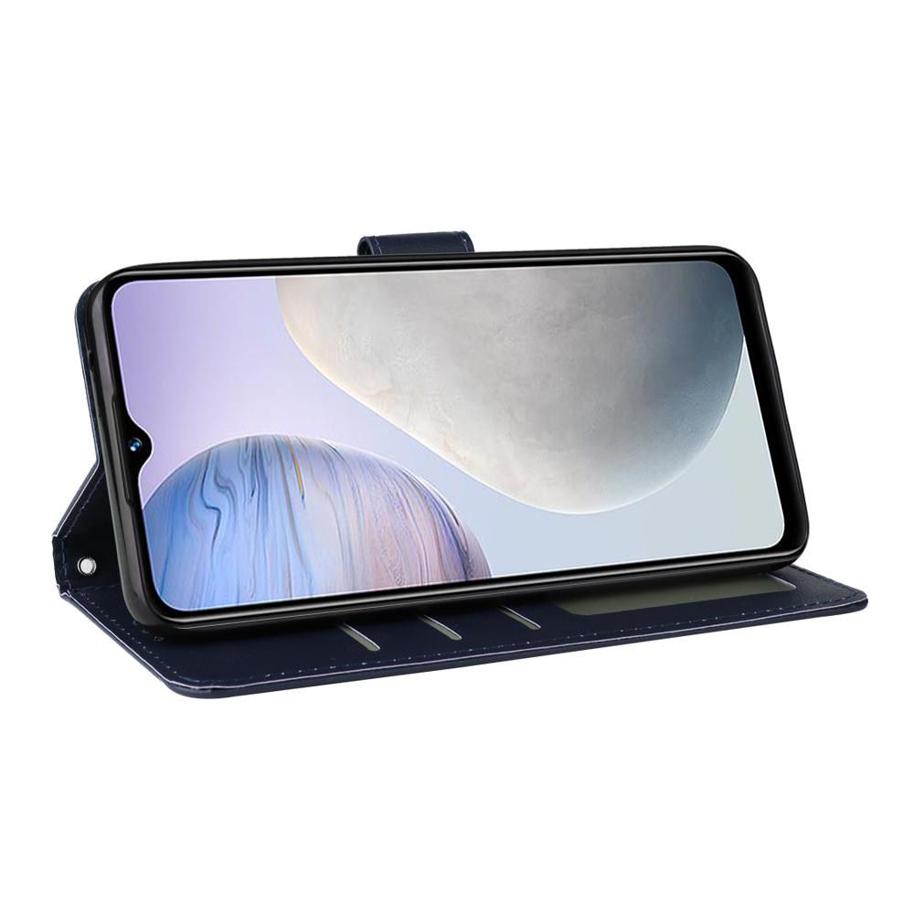 For Redmi 15a 5G 3-Card Slots Multifunctional Leather Phone Case - Navy Blue - EDA007752813B