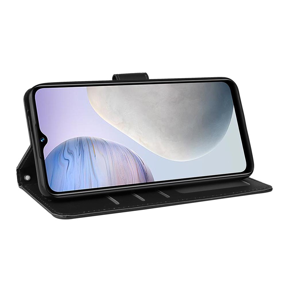 For Redmi 15a 5G 3-Card Slots Multifunctional Leather Phone Case - Black - EDA007752813C