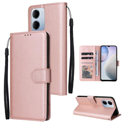 For Redmi 15a 5G 3-Card Slots Multifunctional Leather Phone Case - Rose Gold - EDA007752813D