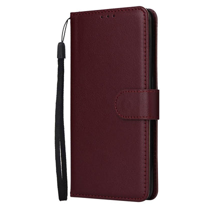 For Redmi 15a 5G 3-Card Slots Multifunctional Leather Phone Case - Wine Red - EDA007752813E