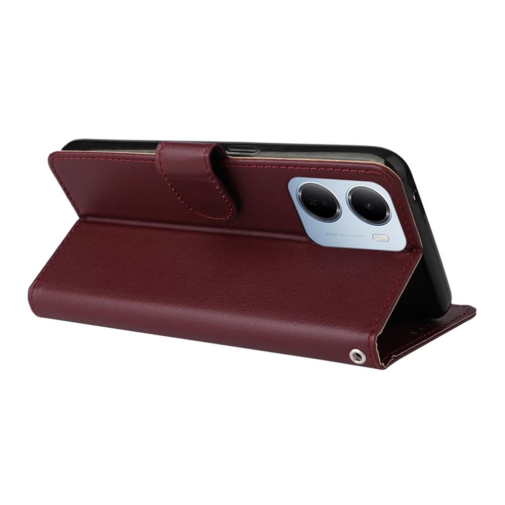 For Redmi 15a 5G 3-Card Slots Multifunctional Leather Phone Case - Wine Red - EDA007752813E