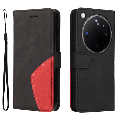 For OPPO Find X9 Ultra 5G Dual-color Splicing Flip Leather Phone Case - Black - EDA007758710C