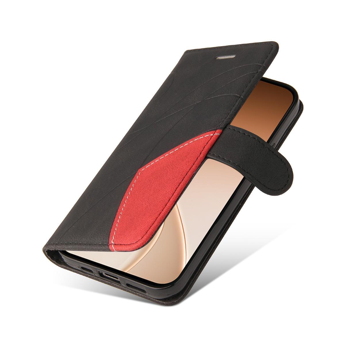 For OPPO Find X9 Ultra 5G Dual-color Splicing Flip Leather Phone Case - Black - EDA007758710C