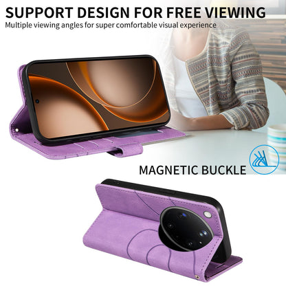 For OPPO Find X9 Ultra 5G Dual-color Splicing Flip Leather Phone Case - Purple - EDA007758710E