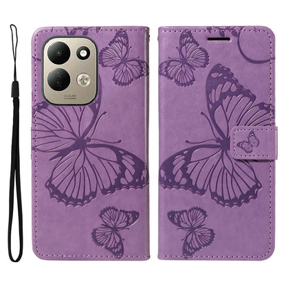 For Redmi 17 5G / 4G Global 170mm 3D Butterfly Embossed Pattern Flip Leather Phone Case(Purple)