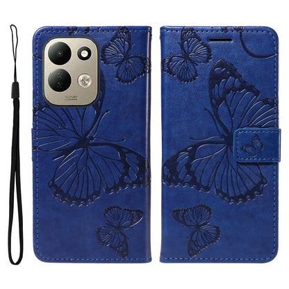 For Redmi 17 5G / 4G Global 170mm 3D Butterfly Embossed Pattern Flip Leather Phone Case(Blue)