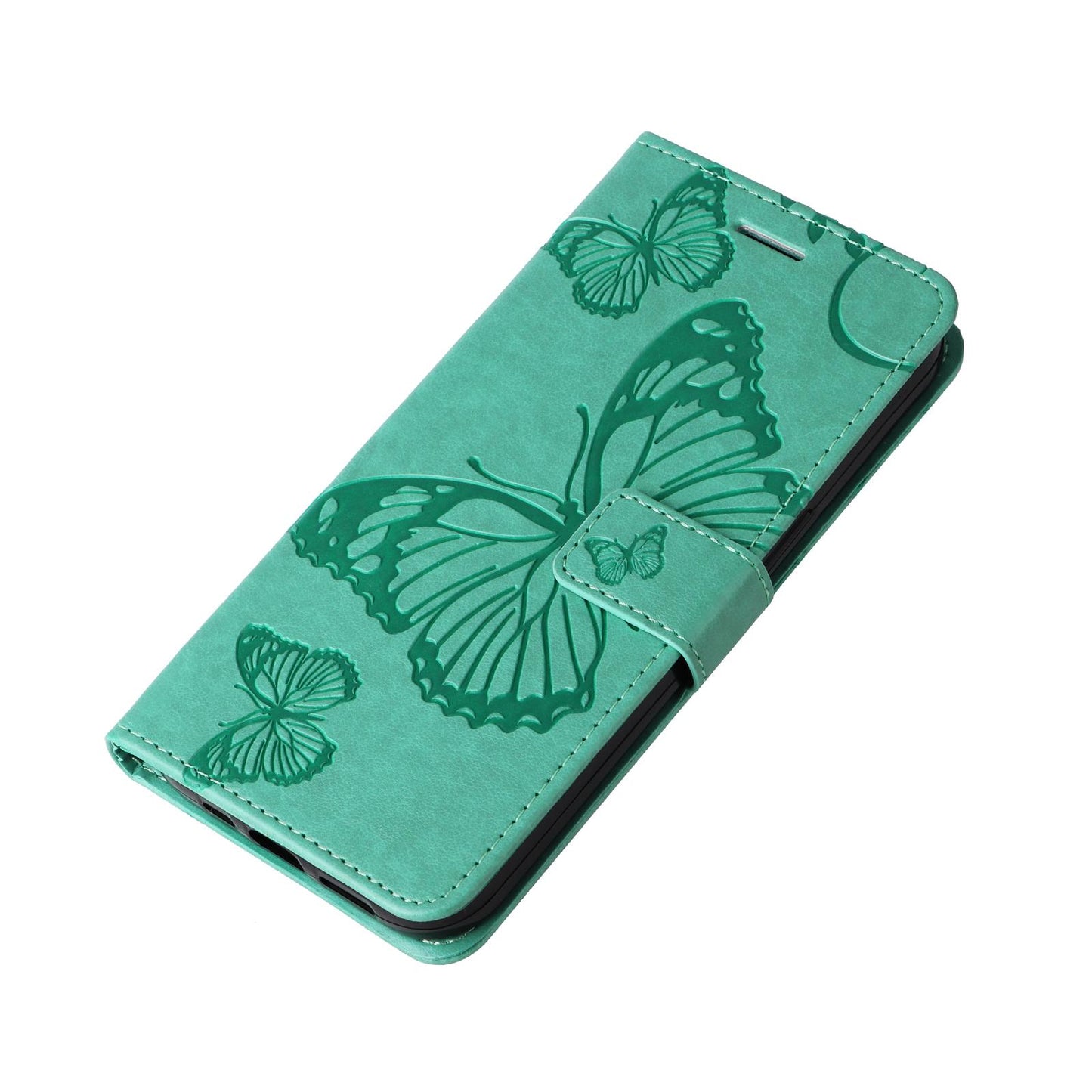 For Redmi Note 17 Pro+ 5G Global 163mm 3D Butterfly Embossed Pattern Flip Leather Phone Case(Green)