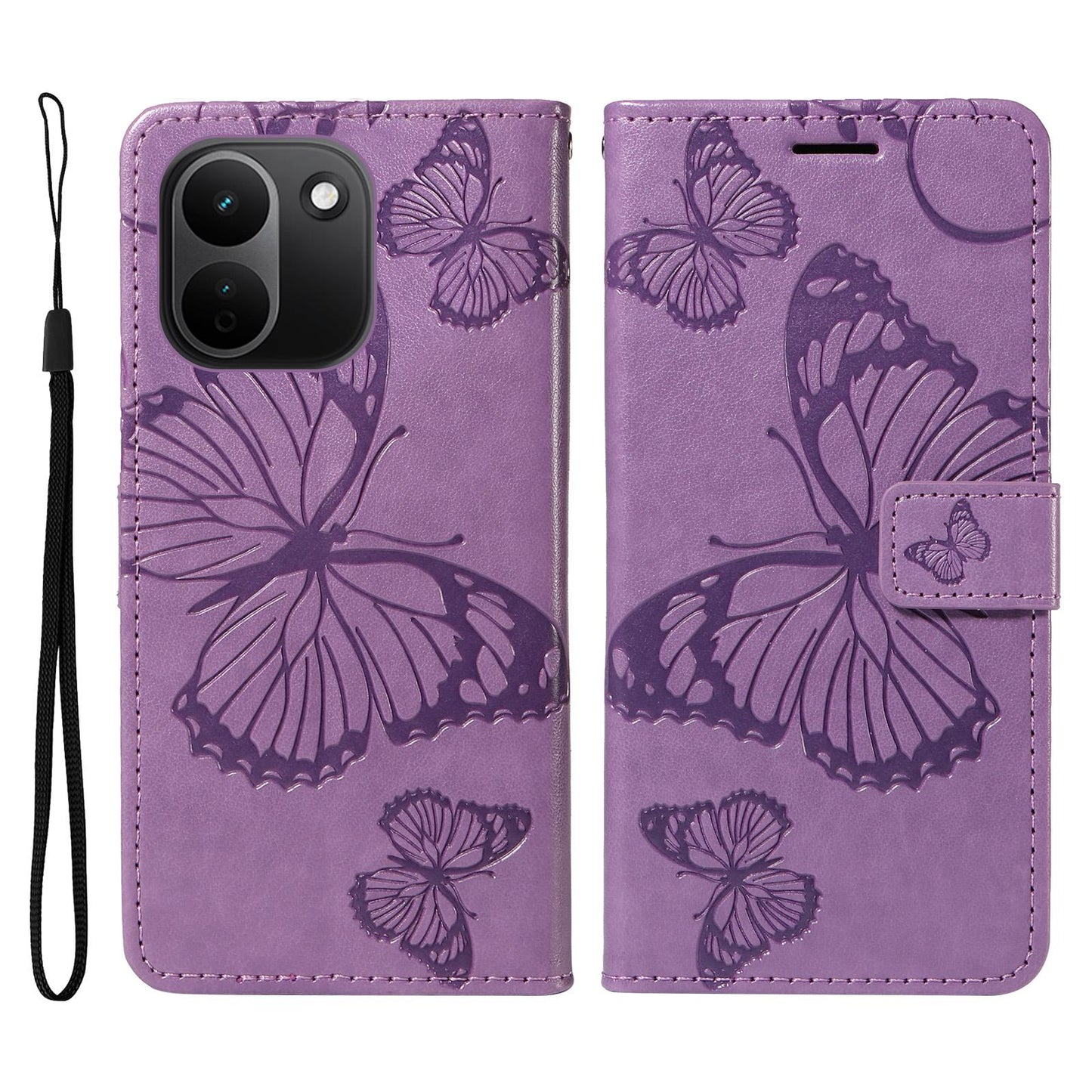 For Redmi Note 17 Pro+ 5G Global 163mm 3D Butterfly Embossed Pattern Flip Leather Phone Case(Purple)
