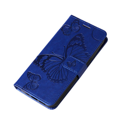 For Xiaomi Poco C95 Pro 3D Butterfly Embossed Pattern Flip Leather Phone Case(Blue)