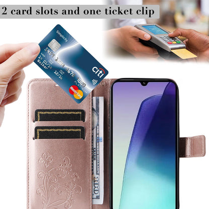 For Xiaomi Poco C95 Pro 3D Butterfly Embossed Pattern Flip Leather Phone Case(Rose Gold)