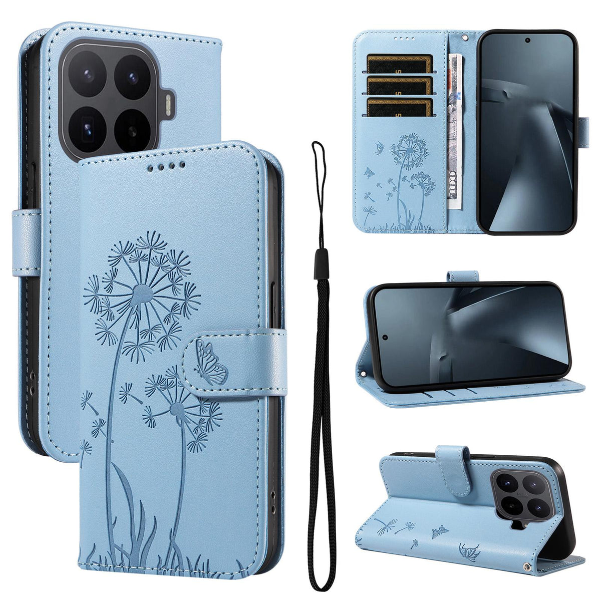 For Xiaomi 17T Pro 5G Global Dandelion Embossed Pattern Flip Leather Phone Case - Sky Blue - EDA007762012F