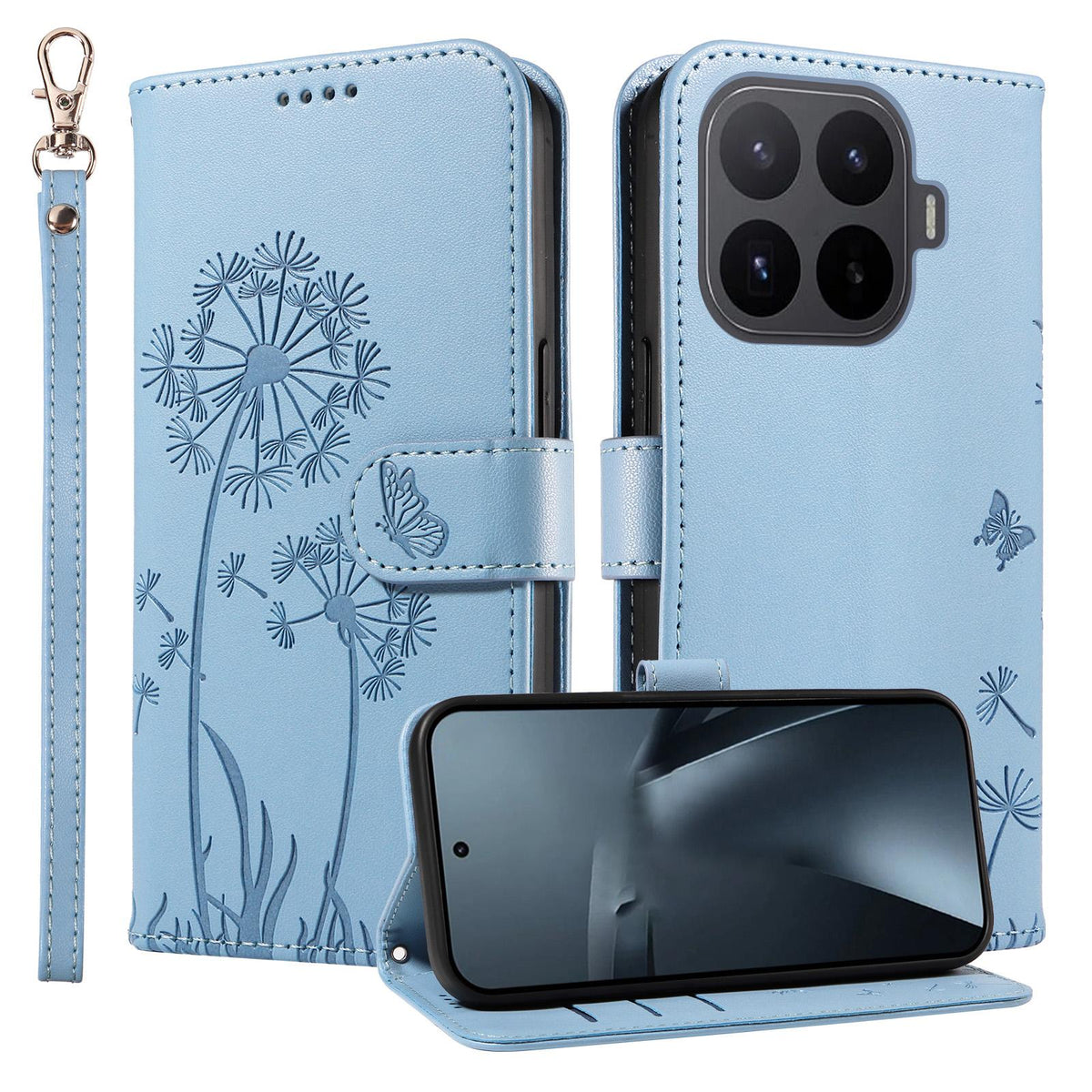 For Xiaomi 17T Pro 5G Global Dandelion Embossed Pattern Flip Leather Phone Case - Sky Blue - EDA007762012F