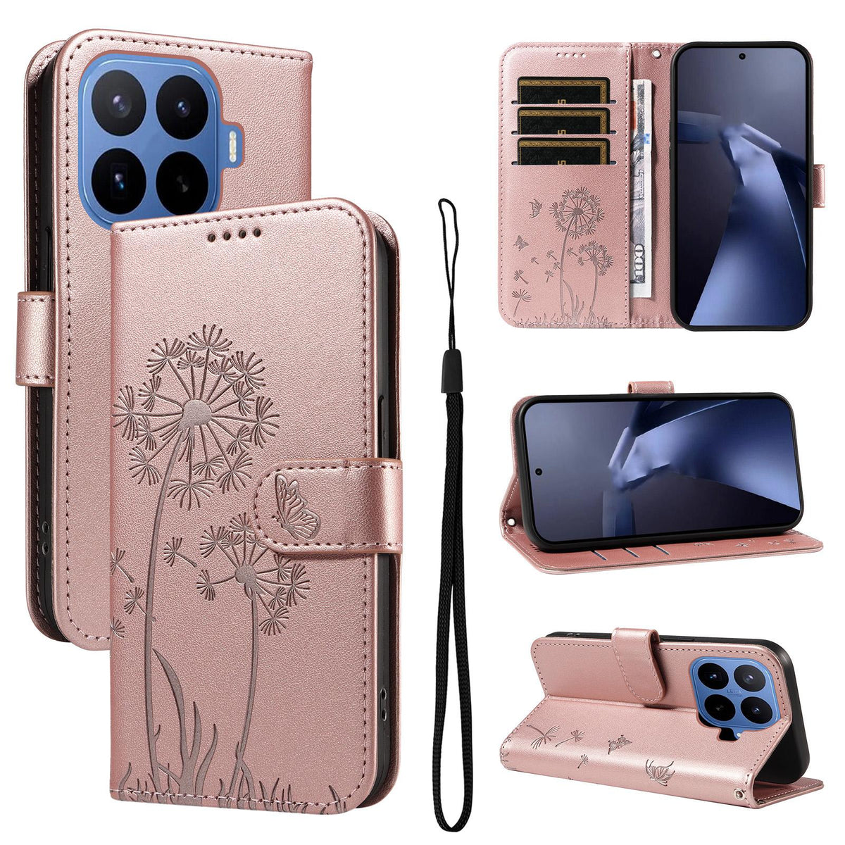 For Xiaomi 17T 5G Global Dandelion Embossed Pattern Flip Leather Phone Case - Rose Gold - EDA007762013B