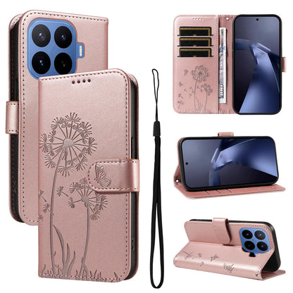 For Xiaomi 17T 5G Global Dandelion Embossed Pattern Flip Leather Phone Case - Rose Gold - EDA007762013B