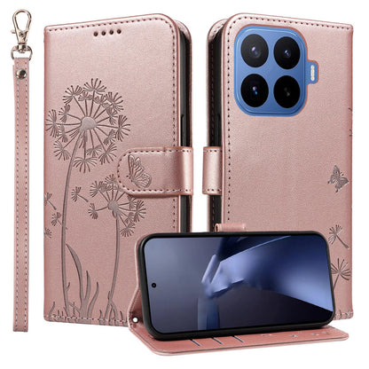 For Xiaomi 17T 5G Global Dandelion Embossed Pattern Flip Leather Phone Case - Rose Gold - EDA007762013B