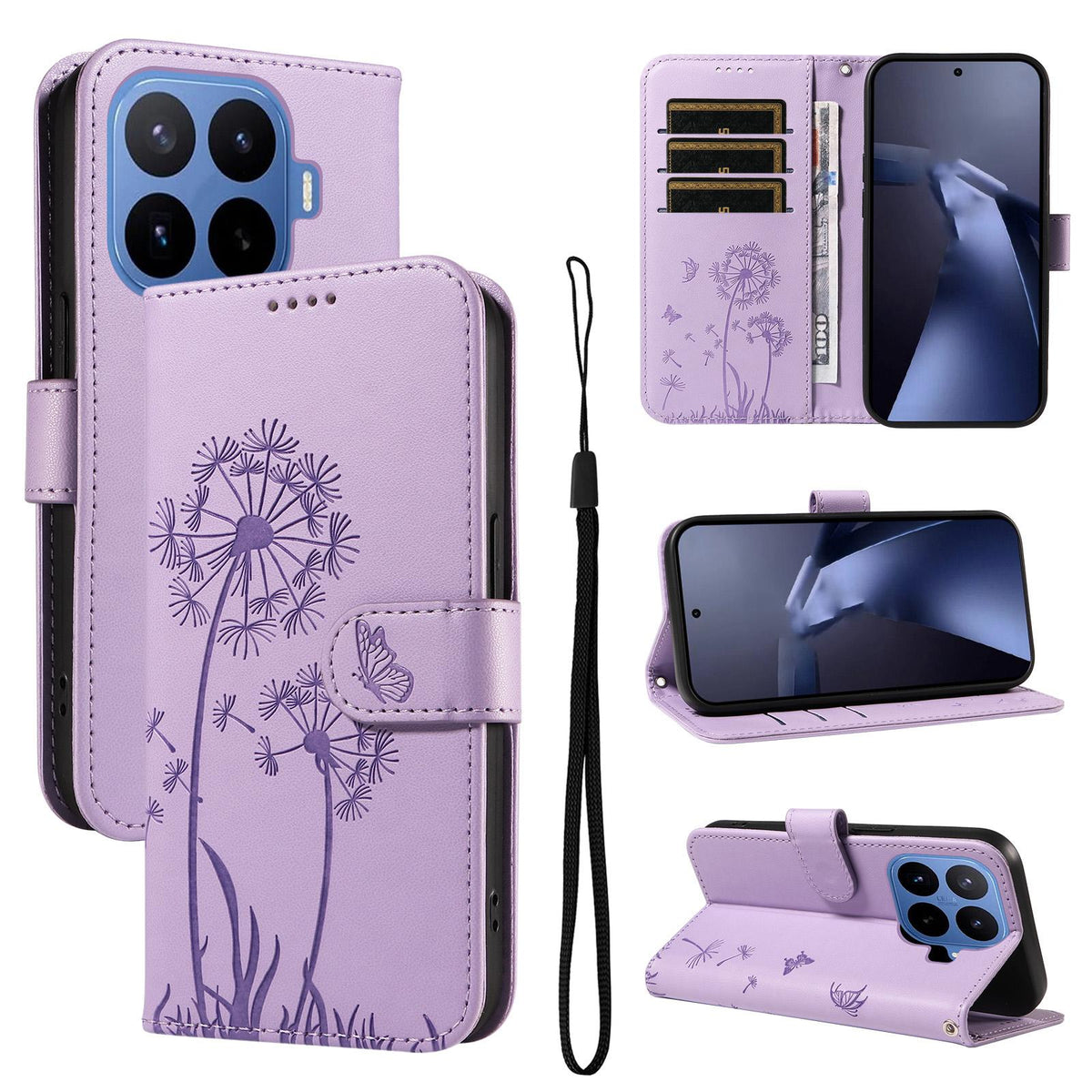 For Xiaomi 17T 5G Global Dandelion Embossed Pattern Flip Leather Phone Case - Purple - EDA007762013C