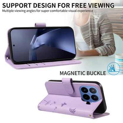 For Xiaomi 17T 5G Global Dandelion Embossed Pattern Flip Leather Phone Case - Purple - EDA007762013C