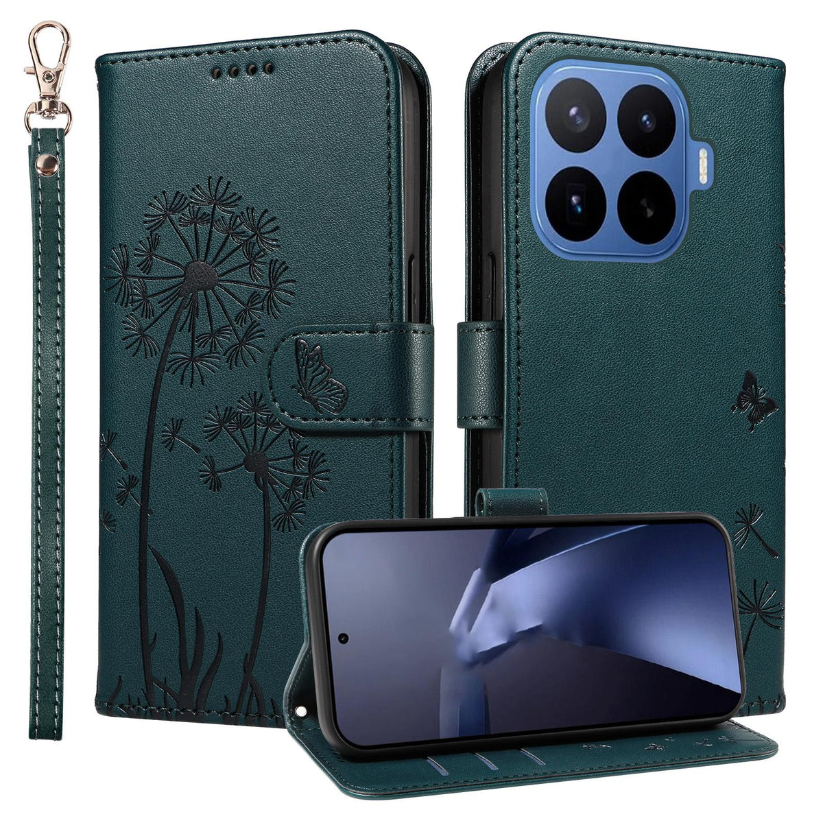 For Xiaomi 17T 5G Global Dandelion Embossed Pattern Flip Leather Phone Case - Blue - EDA007762013E