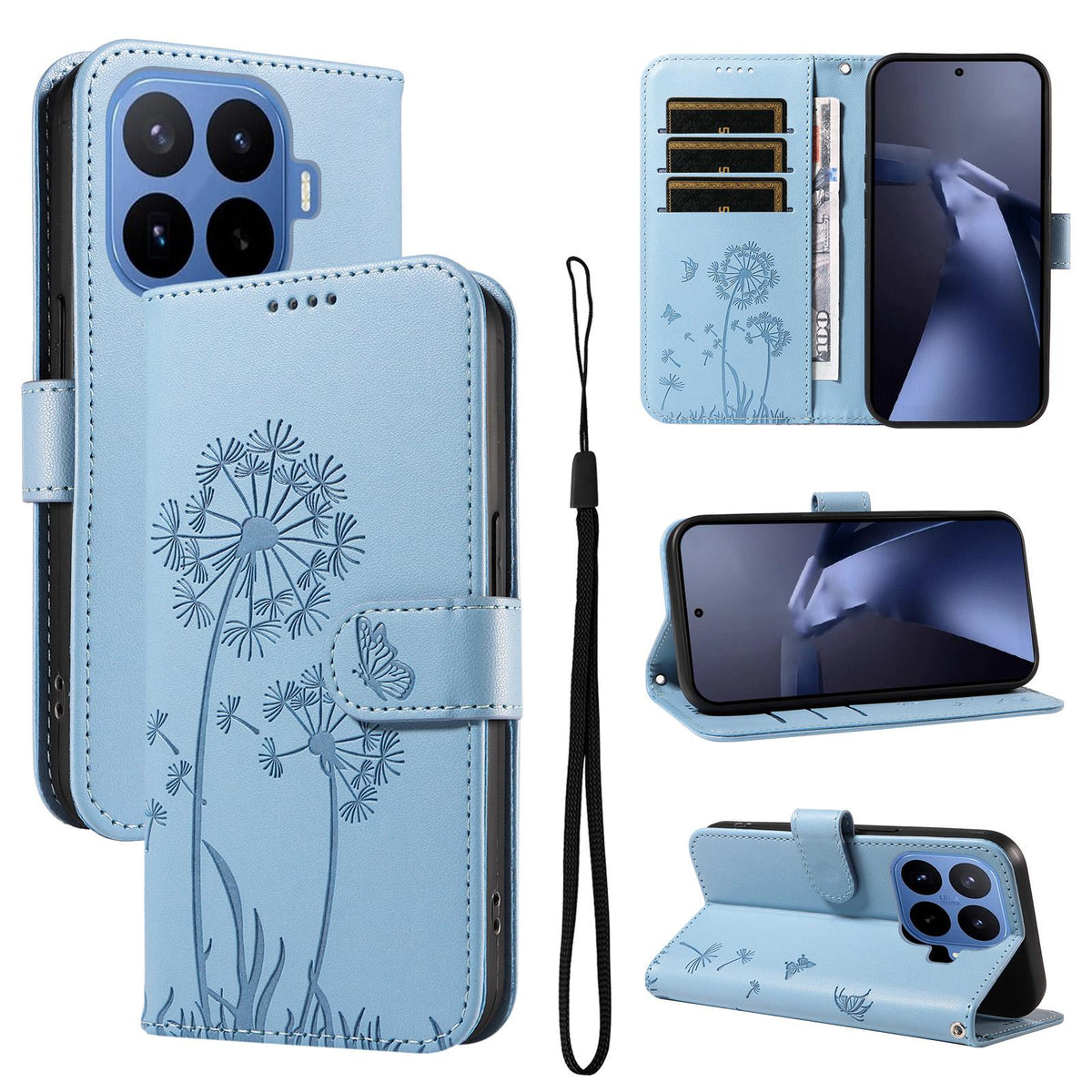 For Xiaomi 17T 5G Global Dandelion Embossed Pattern Flip Leather Phone Case - Sky Blue - EDA007762013F