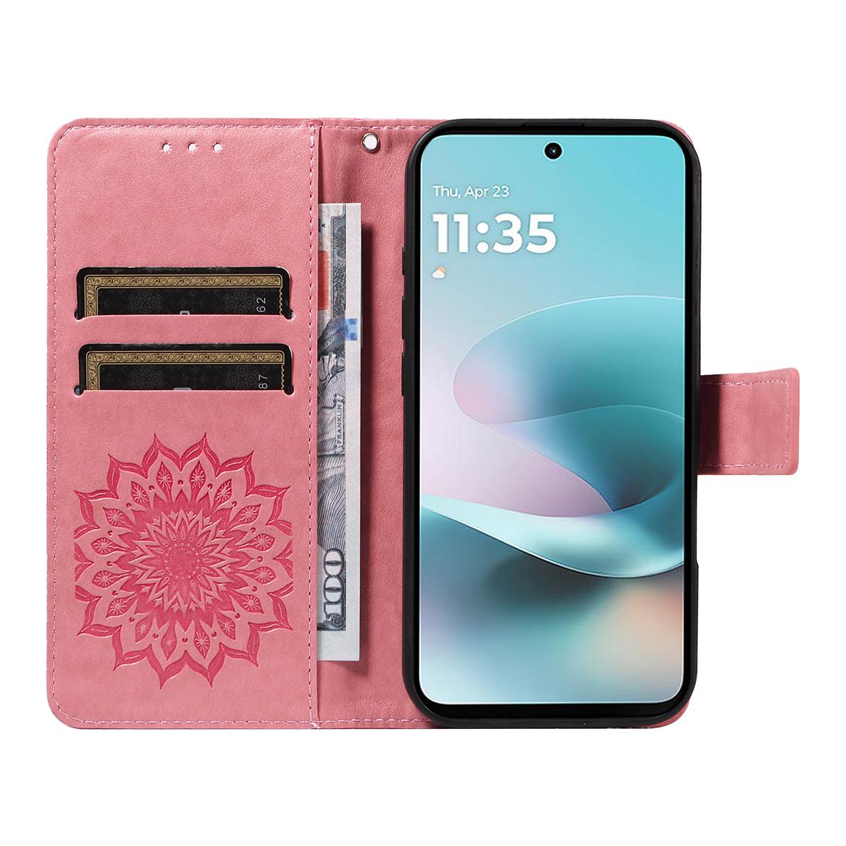 For Xiaomi 17T 5G Global Embossed Sunflower Pattern Flip Leather Phone Case - Pink - EDA007762813E